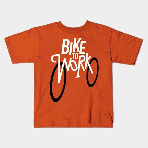 Bike to Work Kids T-Shirt by reigedesign